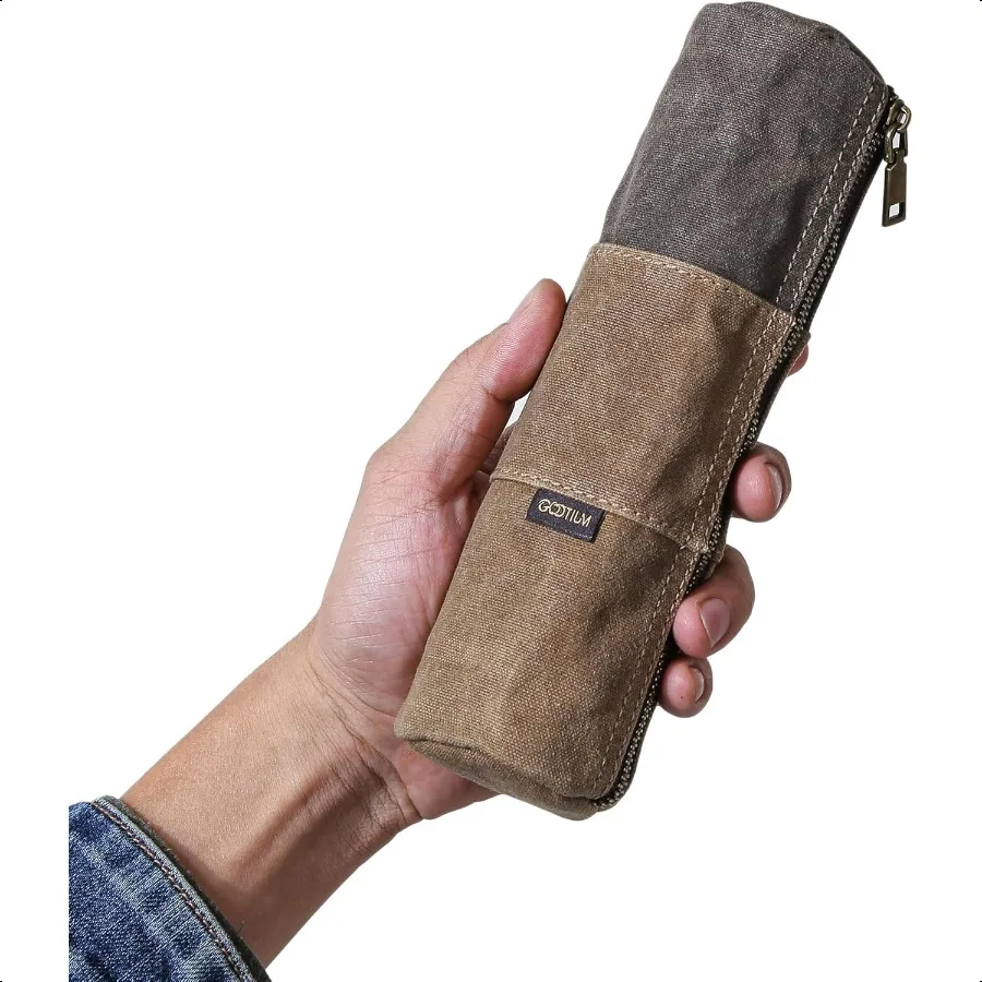 مشمع قماش قلم رصاص الحقيبة خمر انغلق منظم قرطاسية للأقلام أقلام الرصاص والاكسسوارات اليدوية متعددة الأغراض فائدة Cas