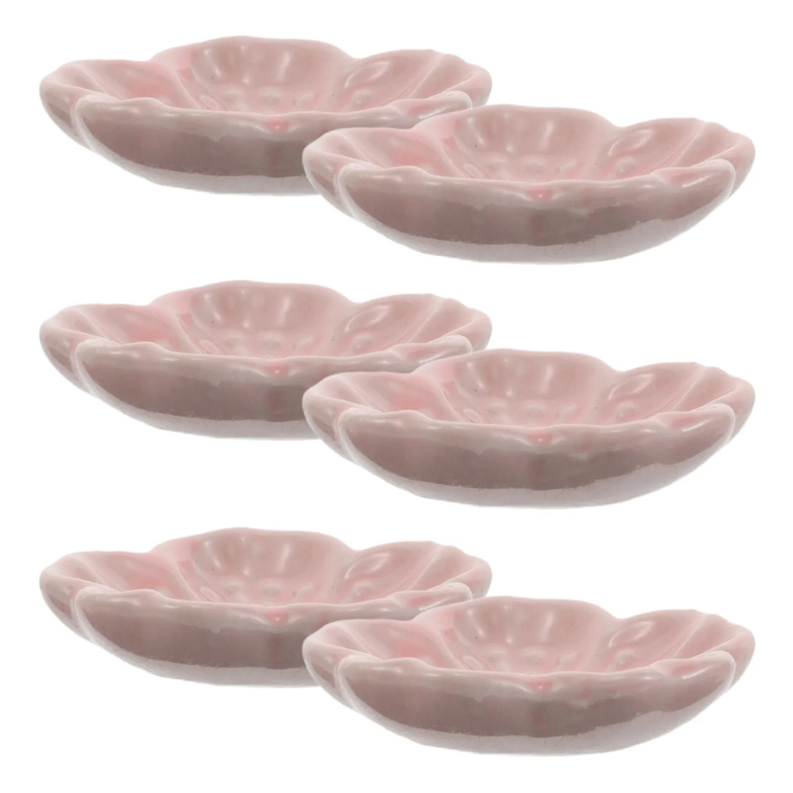 6Pcs Japanese Ceramic Incense Stick Burner Porcelain Cherry Blossom Holder Mini Flower Tray for Meditation Room Yoga