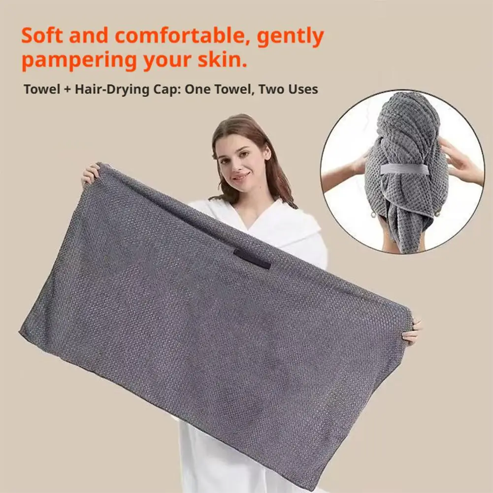 Microfiber Hair Towel Extra Large Wrap Quick Dry Hair Towel Wrap With Elastic Band , Ultra Absorbent Soft Hair Towel Wrap Turban