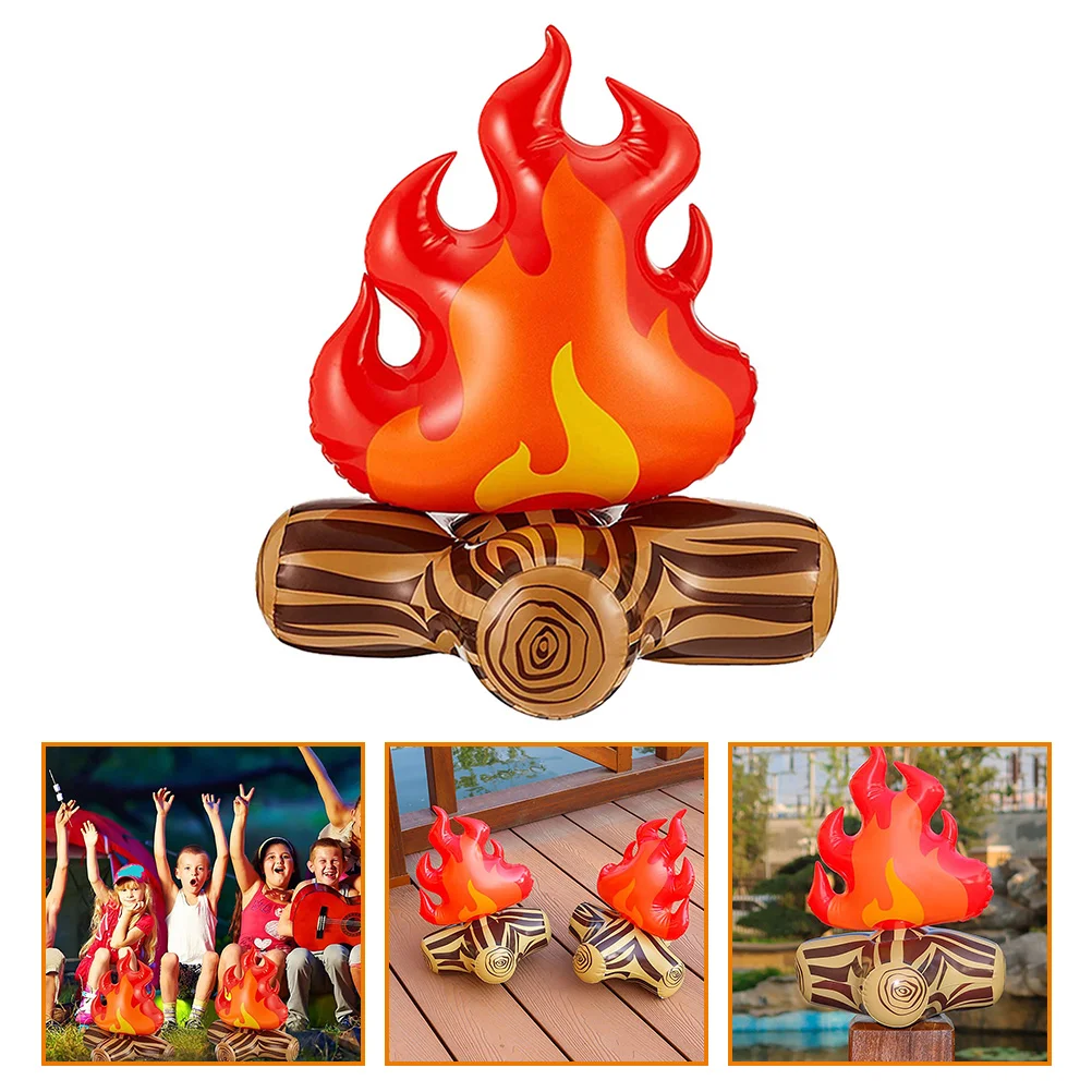 Inflatable Flame Model Yard Decoration Props Pvc Bonfire Camping Party Air Blower Campfire Portable Fake Child