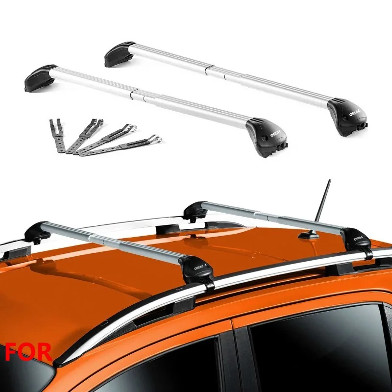 

For 39"-51" Adjustable Roof Rack Cross Bars fits Raised Rail Aluminium Silver 2x