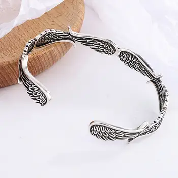 Nové módní náramky s andělskými křídly ze stříbra 925, retro thajské stříbrné šperky s osobností, nádherné otevírací náramky TYB125 10 nejlepší prodej Stříbrné šperky 925 z Thajska - №1