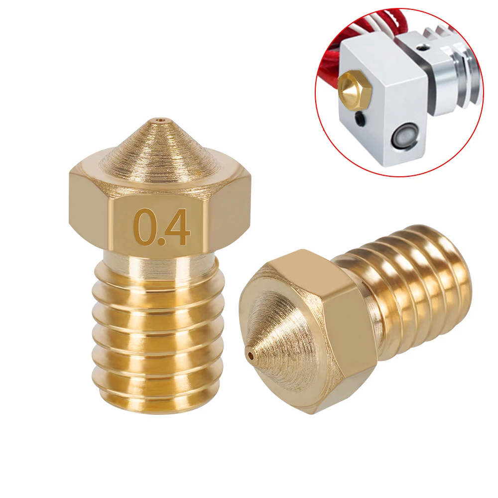 Rampas 5 peças ed3 rosqueado bocal de bronze v5 v6 m6 0.2/0.3/0.4/0.5/0.6/0.8/1.0mm peça da impressora 3d para o filamento de 1.75/3mm