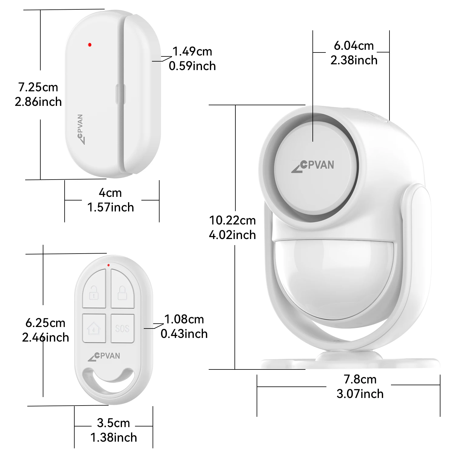 CPVAN Motion Sensor Alarm Security Detector Indoor Alert Systerm 120DB for Protecting Travel Motorhome Alarm safety view 6
