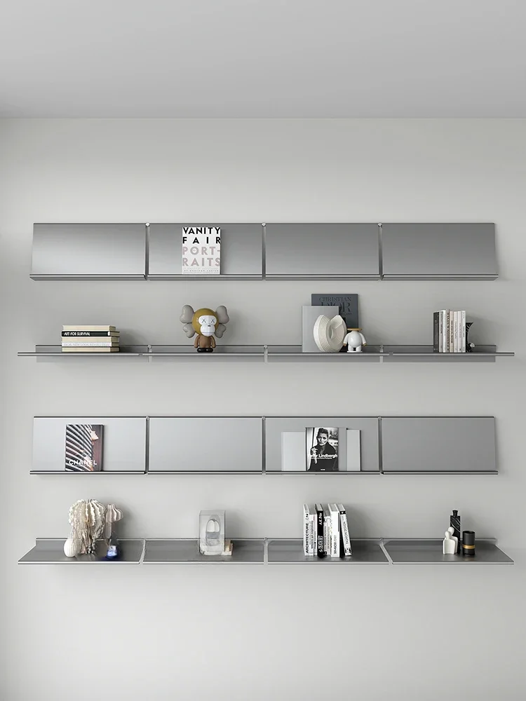 Stainless steel laminate metal baffle storage display shelf