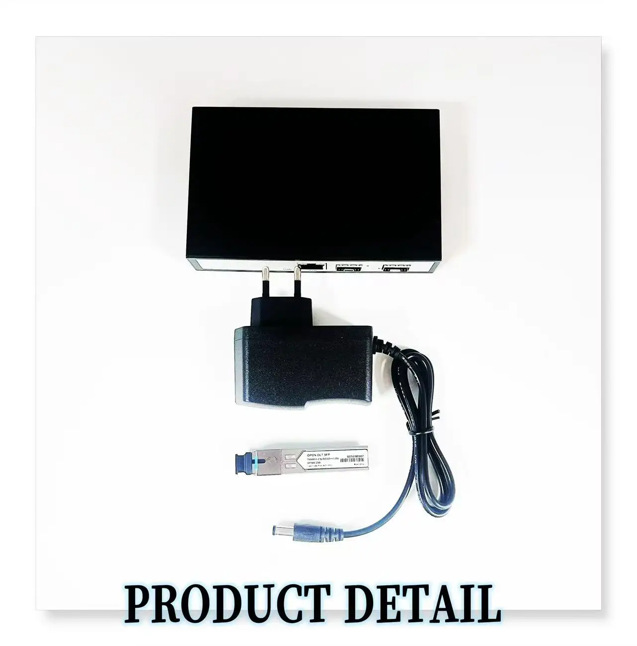 High Quality Mini GPON OLT 1PON 1 Port Support 128 ONUs VLAN 10G Uplink 12V 1.5A DC Power POE Power Supply MINI GPON OLT