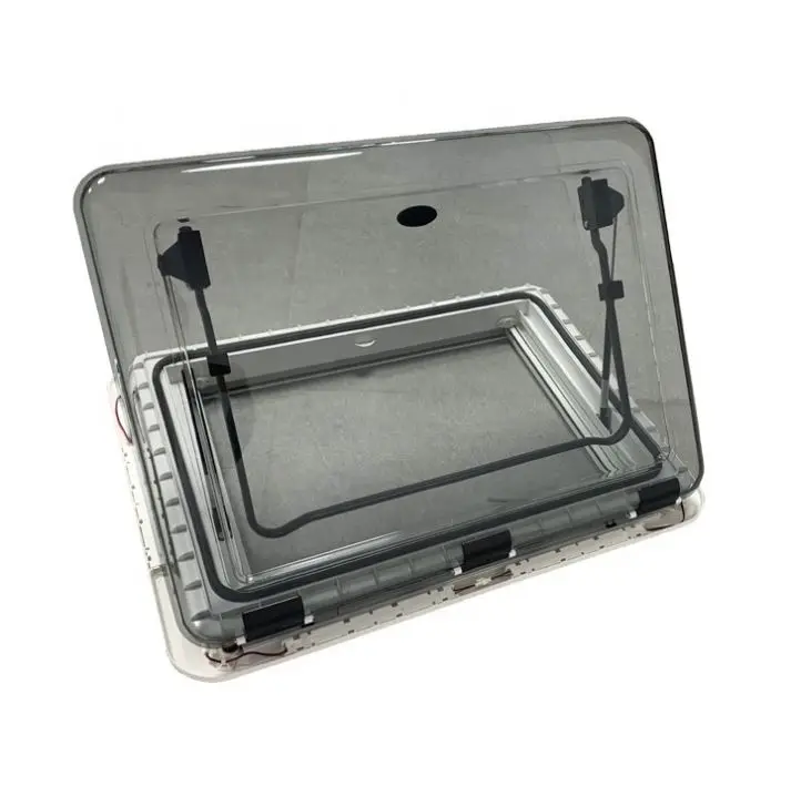 800x500mm 31.5 X19.7 Inch RV Caravan Motorhome LED Skylight Roof Window Hatch With Anti-Insect Net And Sunshade