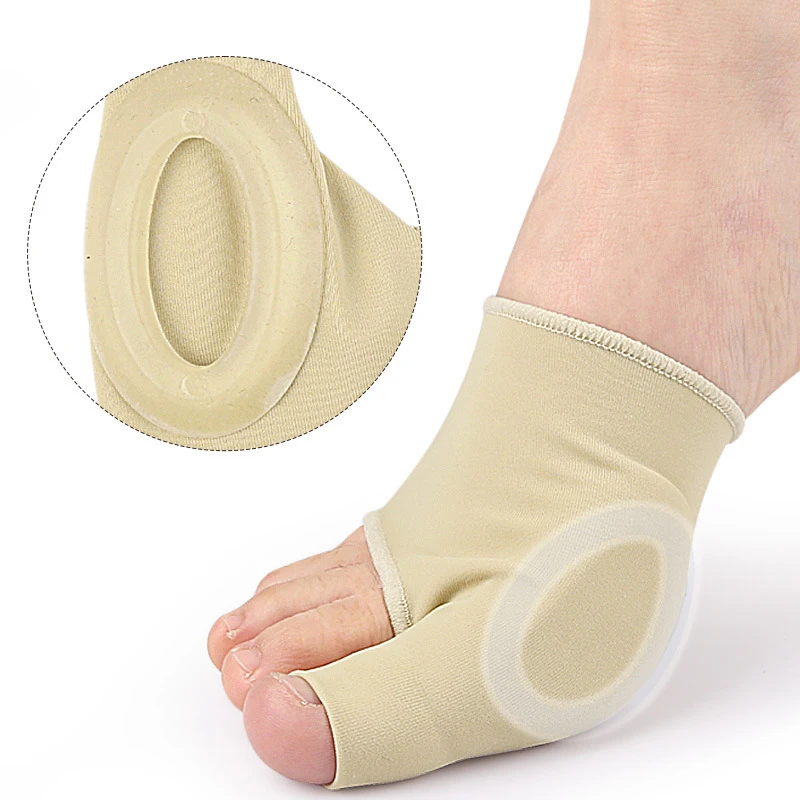 Almohadilla de Gel Corrector de juanetes, Protector de Hallux Valgus de nailon elástico, separador de dedos de los pies, suministros ortopédicos para el cuidado de los pies, 2 piezas/1 par