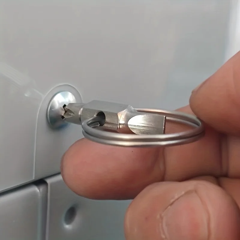 1pc Mini Metal Multi-functional Pocket Repair Tool, Portable Keychain Screwdriver Set with Slotted & Phillips Cross