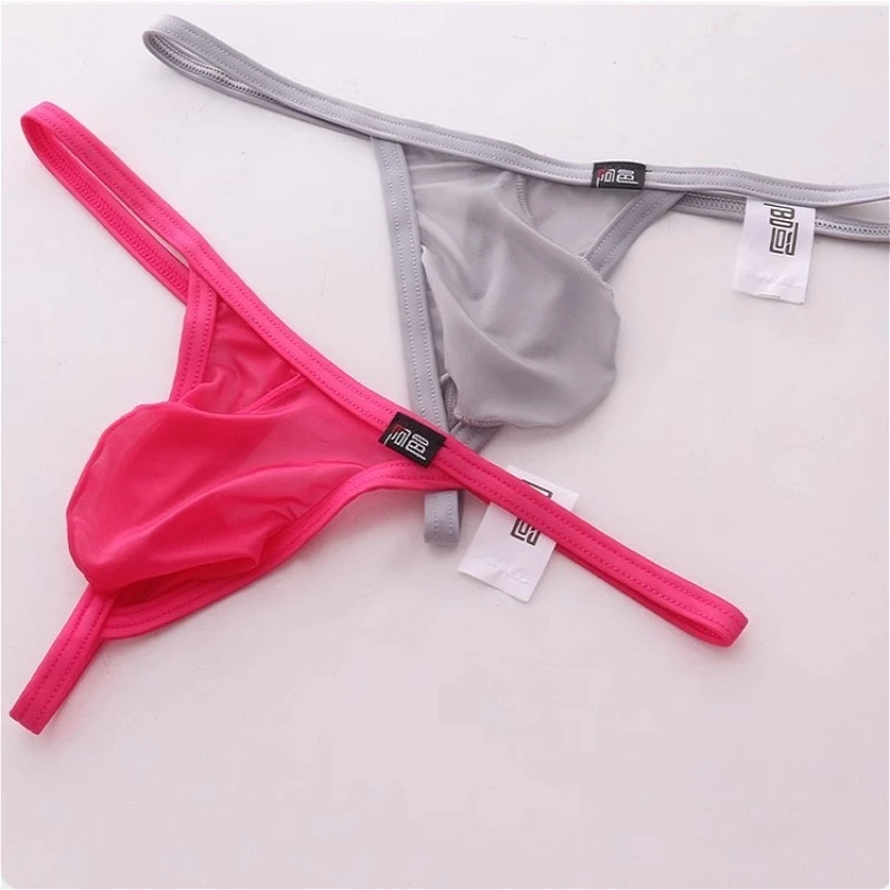 

Bugle Pouch Thongs Men's String Sexy Underwear Transparent Low Waist Thin Man Gay Lingerie Tight Fit T-Panties Трусы Мужские