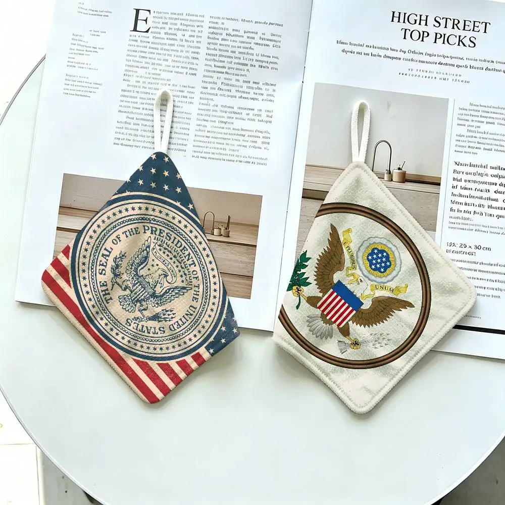 S-Seal Of The P-President Hanging Kitchen Towel, Polyester Cotton Material, Multipurpose Hand Wiping Towel for Family