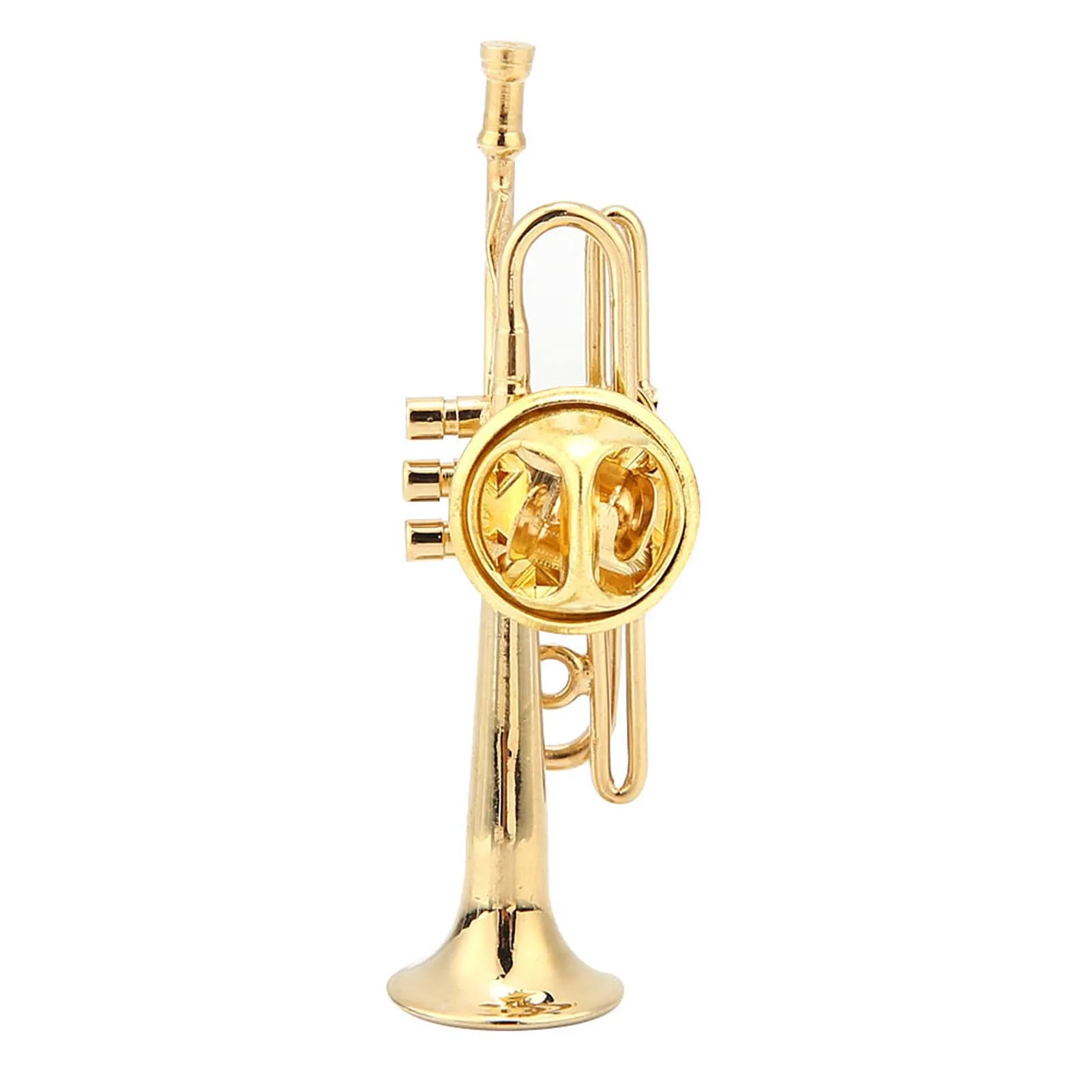 Exquisite Musical Instruments Trumpet Shape Brooch Women Dress Clip With Case