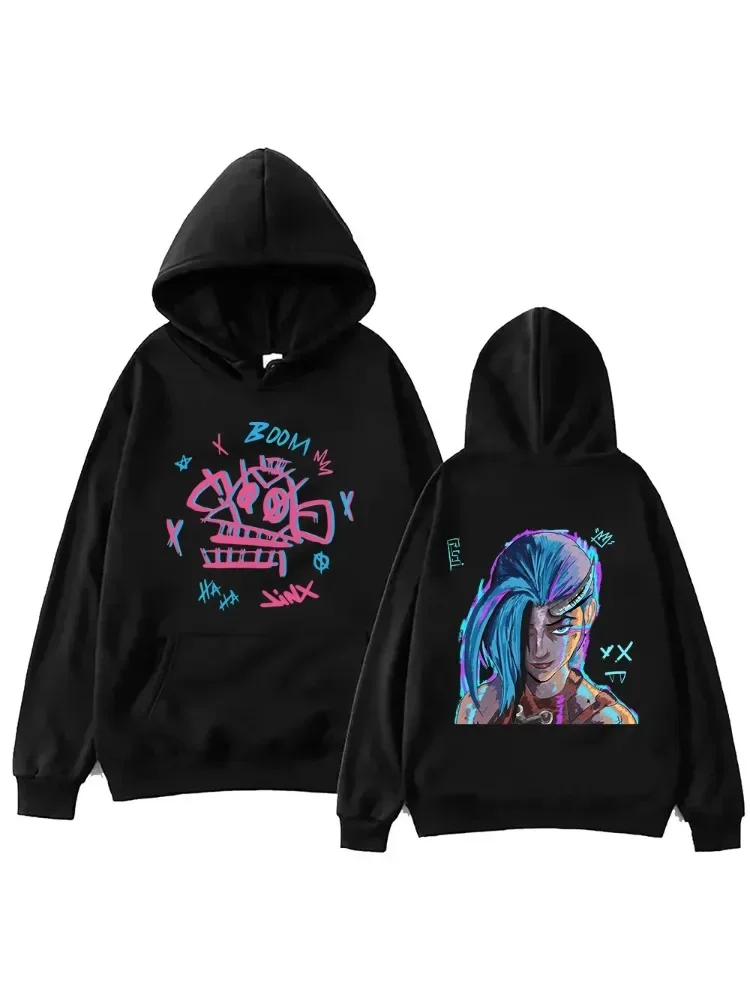 

Fashion JINX ARCANE MONKEY Anime Hoodies Men Unisex Cartoon Hoodie Casual Streetwear Graphic Cool sport hooded sweatshirt