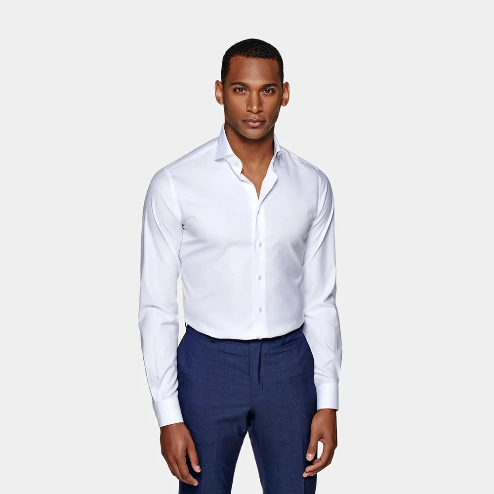 

Men's White Shirt Long Sleeve Non iron Business Dress Slim Fit Work White Casual Men's Suit Shirt Business Formal Suits