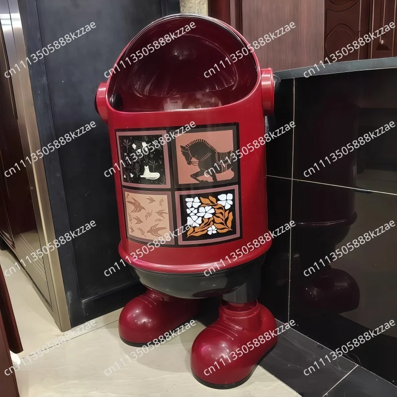 2026 Large Capacity Creative Cartoon Astronaut Trash Can Year Of The Horse Style Wastebasket For Kitchen Room Home Office