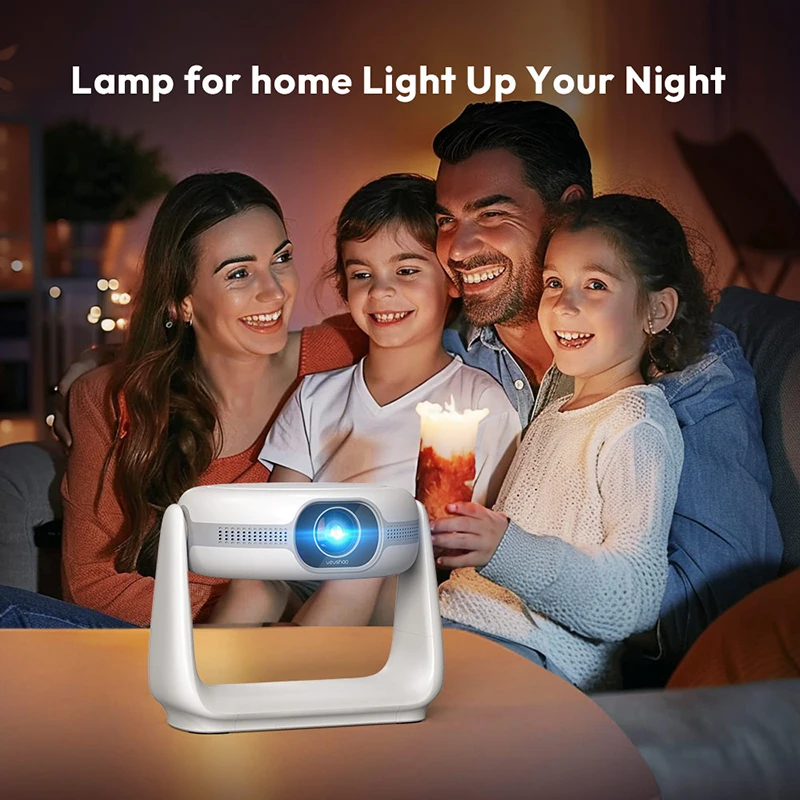 TLCRETE VEVSHAO أحدث LCD LED جهاز عرض ذكي محمول A10 مع مصباح مكتبي 720P 1080P أندرويد OS العارض