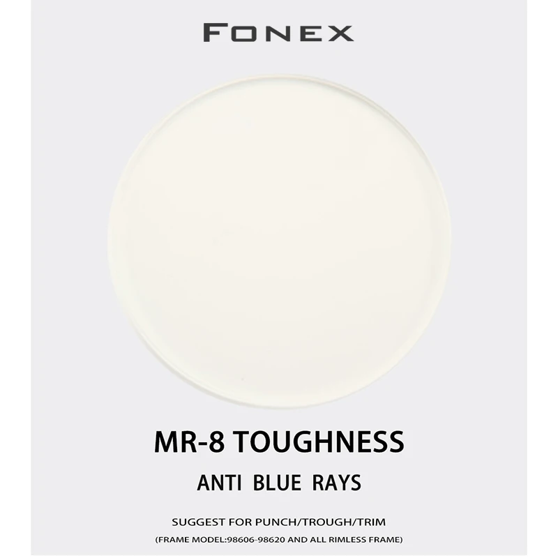 1.61 MR-8 Anti Blue Toughness Thinner Super-Tough Optical Aspheric Anti Blue Light Lenses (for Punch/Trough/Trim) Customized