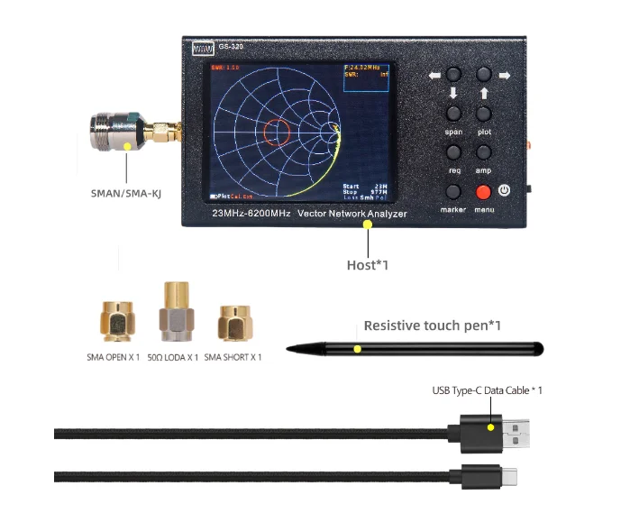 SA6 GS320 Vector Network Analyzer 6GHz RF Antenna Measuring Voltage Standing Wave Ratio HT08 Near Field Probe EMC EMI Tests