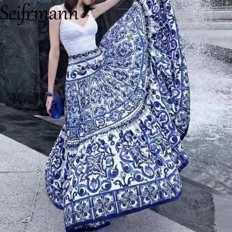 

Seifrmann Fashion New Women's Suit Sexy Spaghetti Strap Backless Short Tops+Casual Big Swing Cotton Print 2-piece set