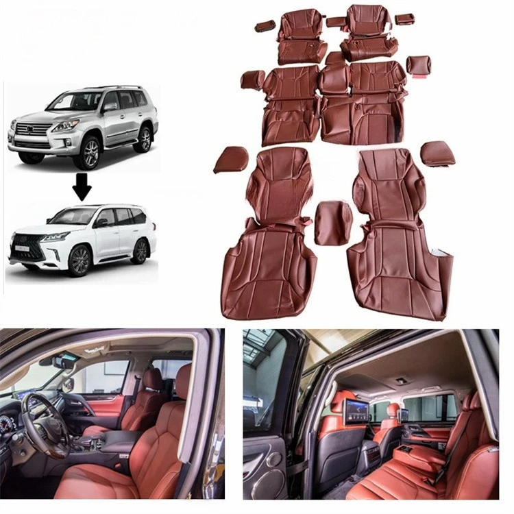 Veidt 12-15 Model LX Seat Protector Set Leather Seat Cushion Wine Red Six-Seater Exterior Upgrade LX570 Interior