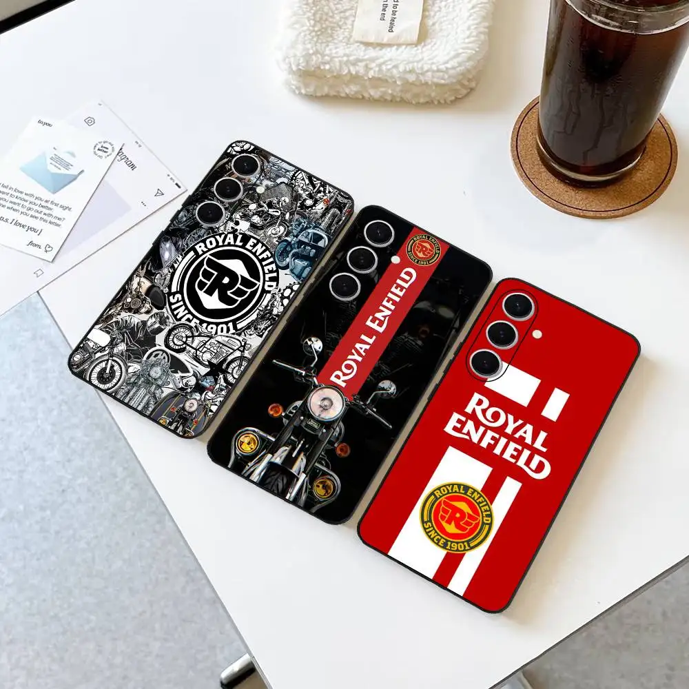 R-ROYALS E-ENFIELDS Logo Phone Case For Samsung S 24 Fe 25 Ultra Plus 20 Lite 21 30 22 23 24 22 Ultra 5G Fundas