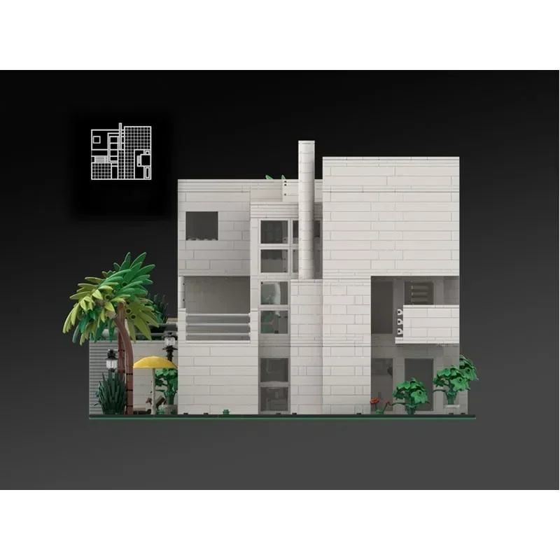 MOC-86714 Giovannitti House of Richard Meier ประกอบ Splicing Building Block รุ่น 4066 ชิ้นส่วนเด็กวันเกิดของเล่นของขวัญ