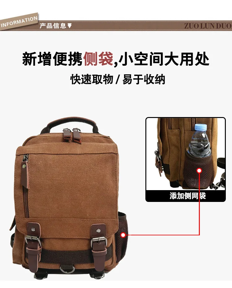

New Small Canvas Backpack Men Travel Back Pack Multifunctional Shoulder Bag for Women Laptop Rucksack School Bags Female Daypack