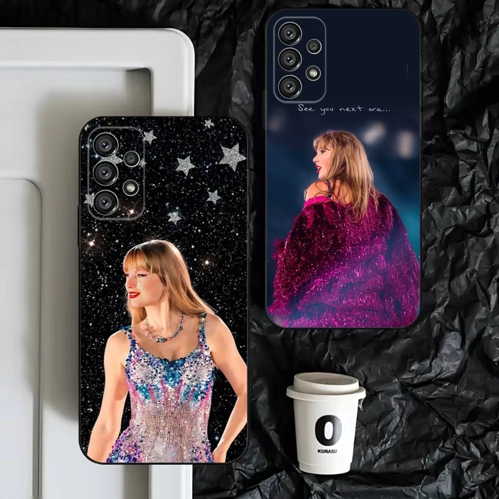 

S-Swift Singer T-Taylor Phone Case For Samsung S25,S24,S23,S22,S21,S20,S10,Ultra,Plus,Lite,FE,Soft Silicone Black Cover