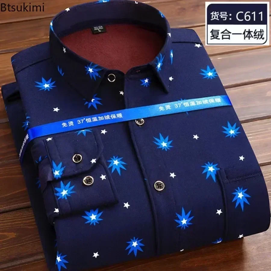 Nuevo 2025 camisa a cuadros cálida de manga larga para hombre Otoño Invierno camisa informal de lana gruesa de gran tamaño suéter Vintage para