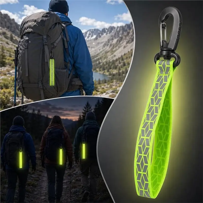 B03B-Reflective Strips Reflective Keychain For Backpack Cycling Walking Running