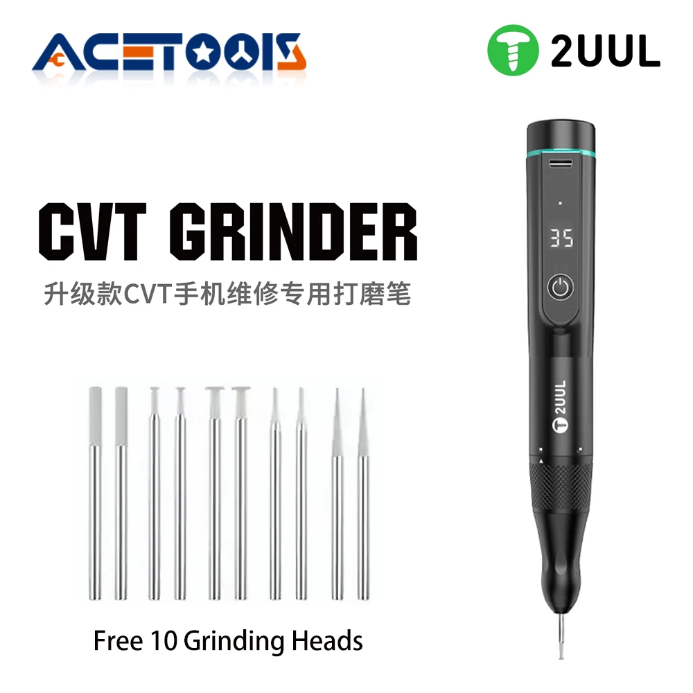 2UUL CVT Grinder Pro Stepless Speed Control Electric Pen for Phone Motherboard PCB Frame Repair Polishing Grinding Pen Tool