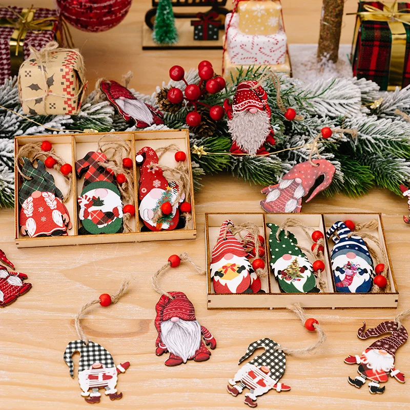 

Christmas Supplies American Home Decor Props Colorful Cute Forester Pendant Christmas Gift Wooden Pendant