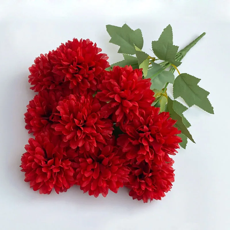 Künstlicher Blumenstrauß, Chrysantheme, Hochzeit, Zuhause, Weihnachten, Brautstrauß, Basteln, Scrapbooking, Kranz, Requisiten, Tischparty-Dekoration – Detail 10