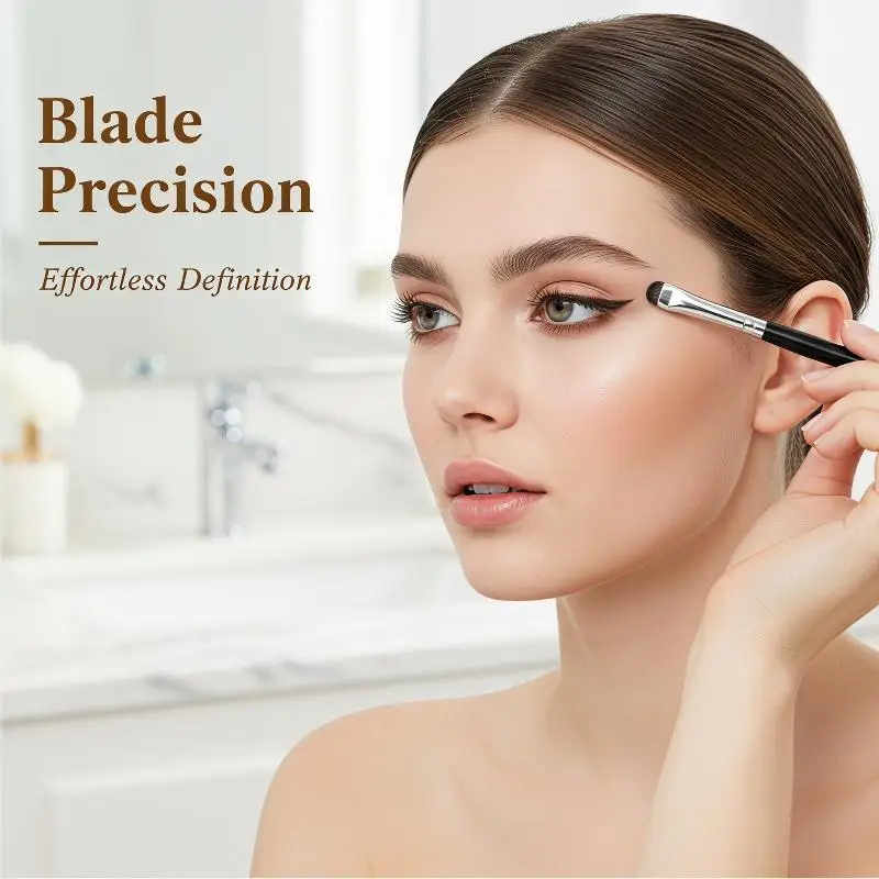 2Pcs Curved Eyeliner Makeup Brushes Eye Makeup Smudge Tools Precision Soft Eyeshadow Brush Thin Small Eye Cosmetic Tools