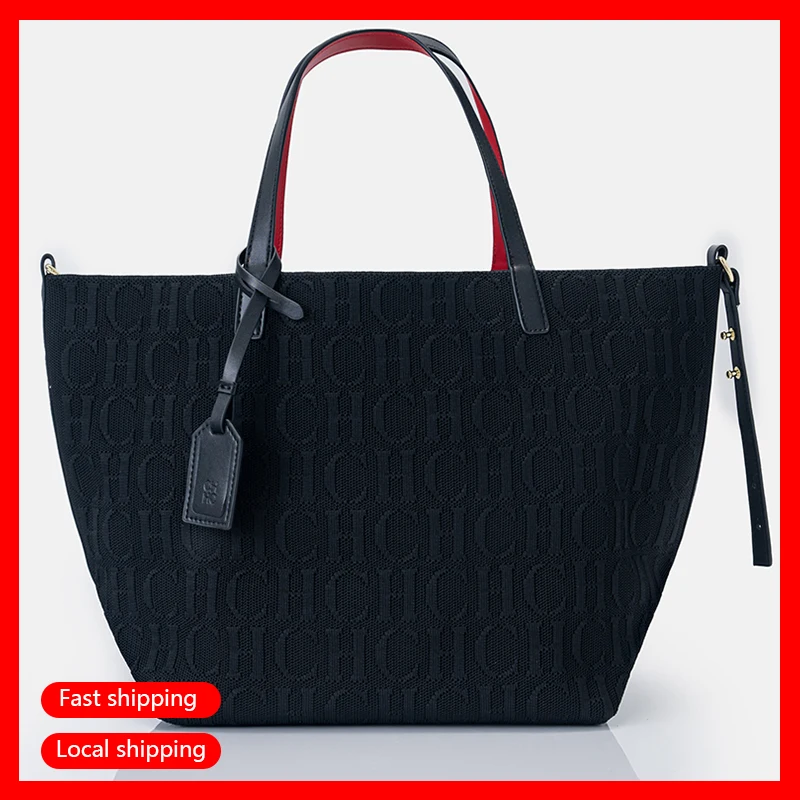 

CH Women's Shoulder Bag Large Capacity Daily Commuter Crossbody Pure Colour Versatile Premium Sense Tote Bag Stylish Letter