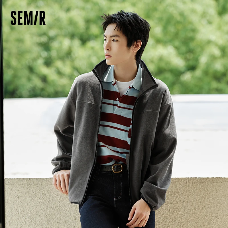 Semir Jacket Men Anti-Static Fur Coat New Autumn 2024 Warm Fleece Couple Style Collar Top