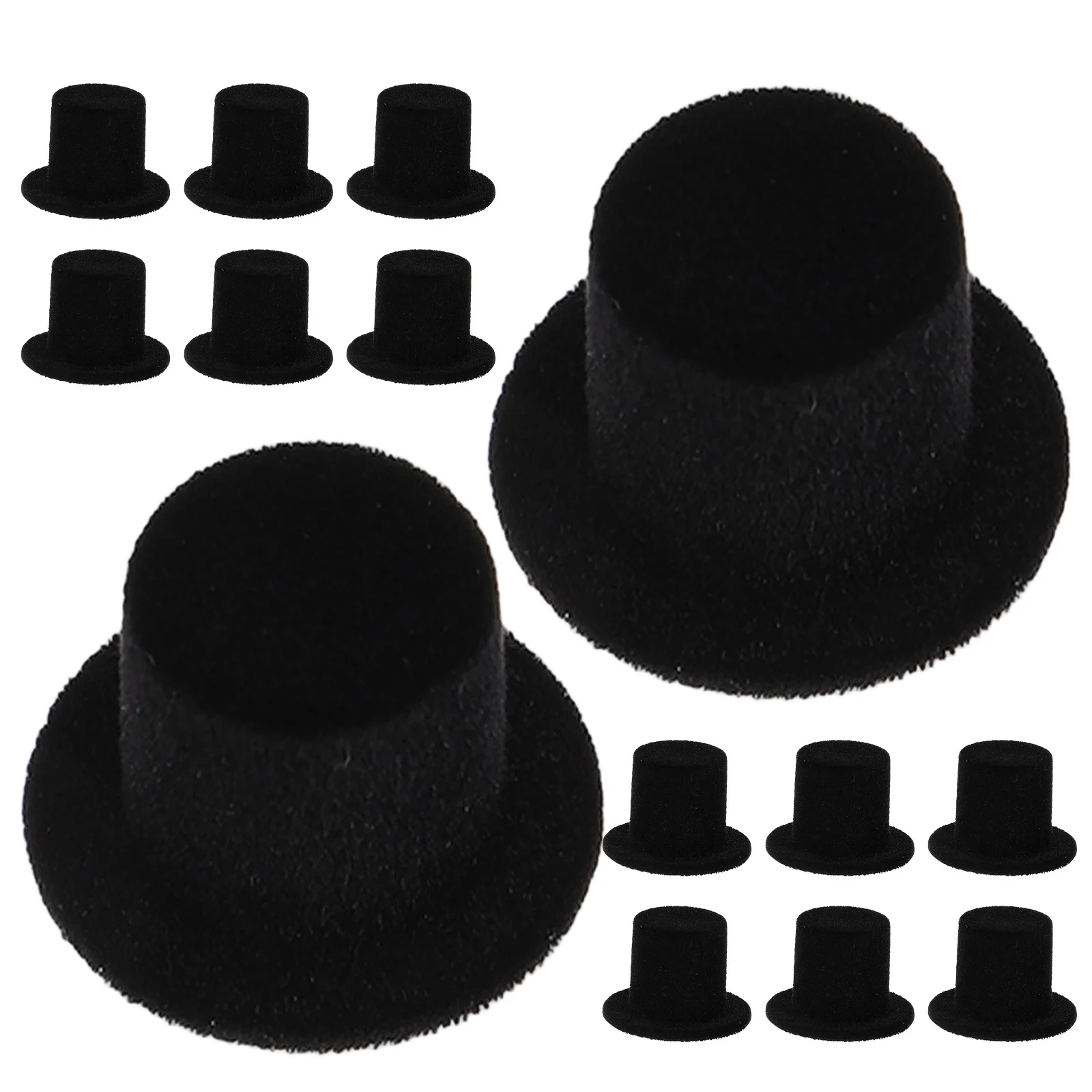 

30Pcs Mini Magician Hats Tiny Top Hats for Crafts Halloween Christmas Snowman Wedding Party Small Hat Decoration DIY