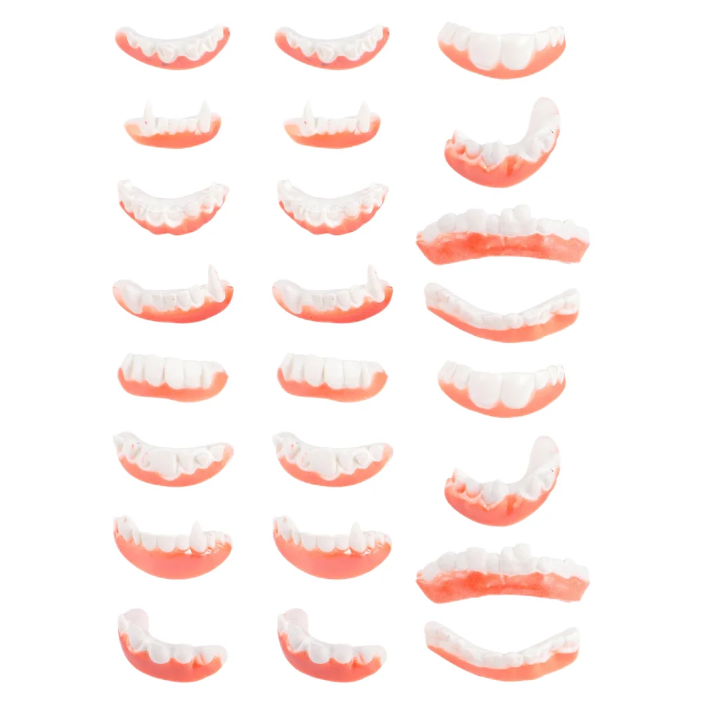 

24 Pcs Halloween Dentures Costumes Toy Teeth Cosplay Ugly Pvc Funny For Adults Props Fake