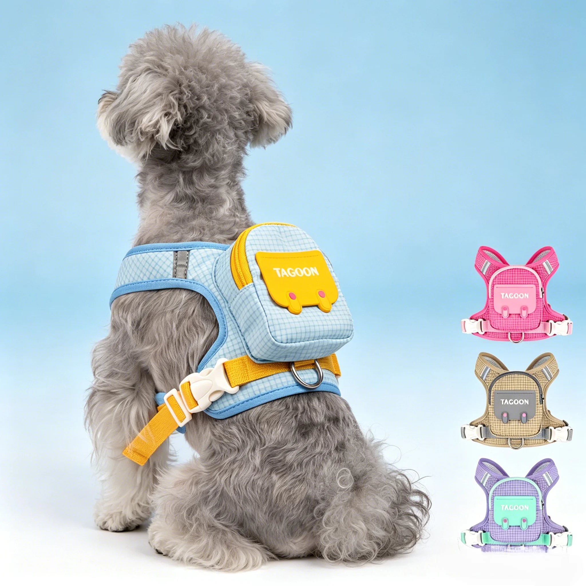 Harnais tactique pour chien avec sac à dos – Conception à bandes réfléchissantes, sacoches intégrées pour sacs à excréments et friandises, tendance pour l'extérieur