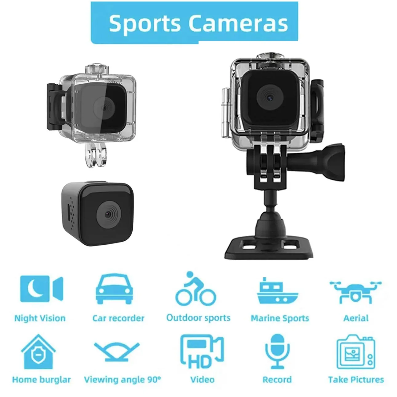 

SQ28 1080P Mini Camera Outdoor Waterproof Action Cam Sport DV Diving Cycling Video Recorder Night Vision Bike Bicycle Camera