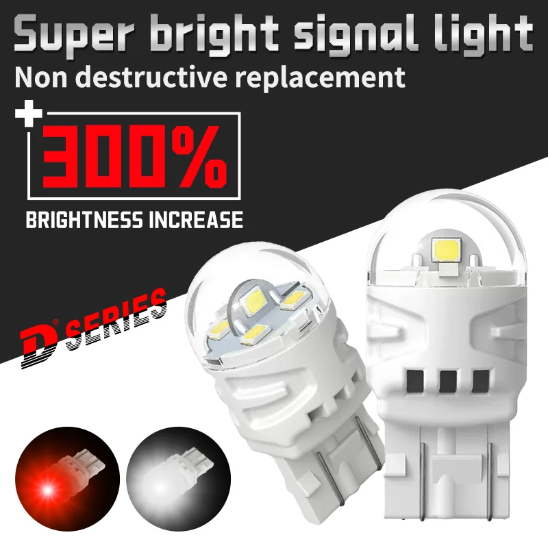 

2Pcs LED Brake Light Lamp W21/5W 7443 T20 Flash Silicone Canbus Reverse Light Brake Parking Lamp Motorcycle Tail Lights