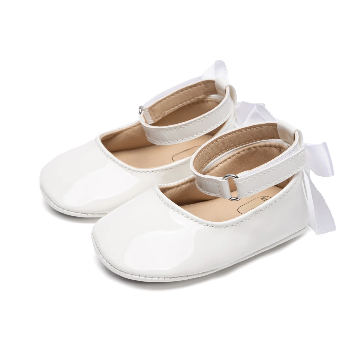 Baby Mädchen Mary Jane Ballerinas aus Lackleder mit Schleife, Prinzessinnen-Kleiderschuhe, rutschfeste weiche Sohle, für Kleinkinder, Prewalker, Party – Detail 33