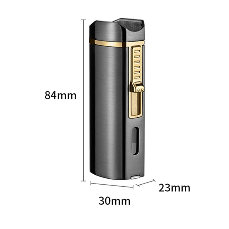 New Luxury Cigar Lighter Torch Metal Straight Jet Butane Lighter Smoking Accessories Cool Cigar Punch Men\'s Gifts