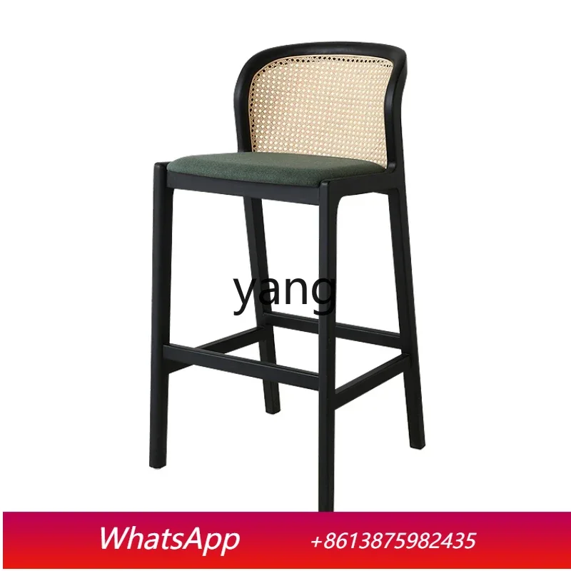 

LTT Household Light Luxury Solid Wood Rattan Simple Balcony Bar Taidao Table Bar Chair