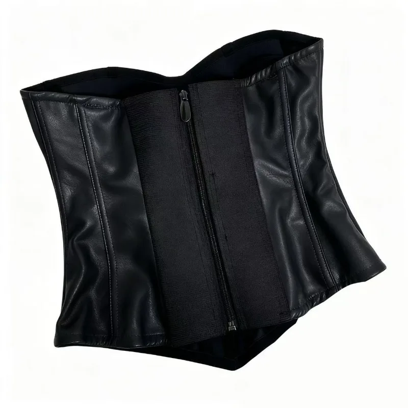 

Retro Burgundy Leather Camisole Corset Sexy and Slim Fit Worn on The Outside and On The Inside with A Tight Waistband Top