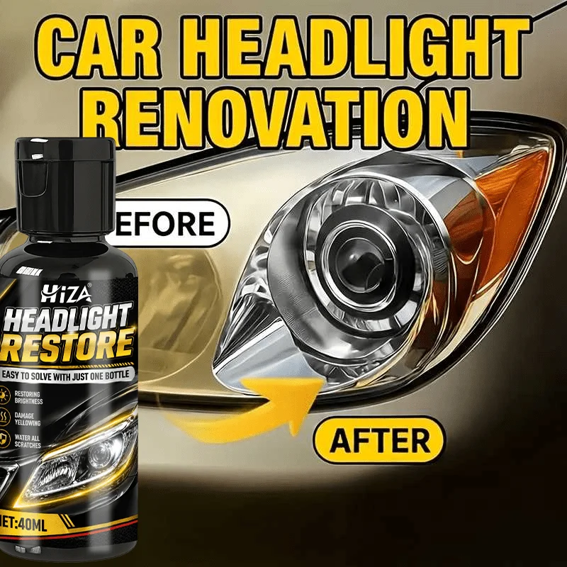Car Headlight Lens Restoration Polish & Buffing Compound, Removing Yellowing Oxidation & Fog, Restores Clarity to Dim Headlights