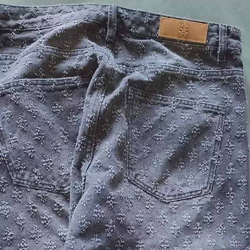 شورت صيفي رقيق خاص للرجال من أوروبا وأمريكا، شورت جينز أزرق اللون، سروال متوسط غير رسمي على الموضة في الشارع العالي