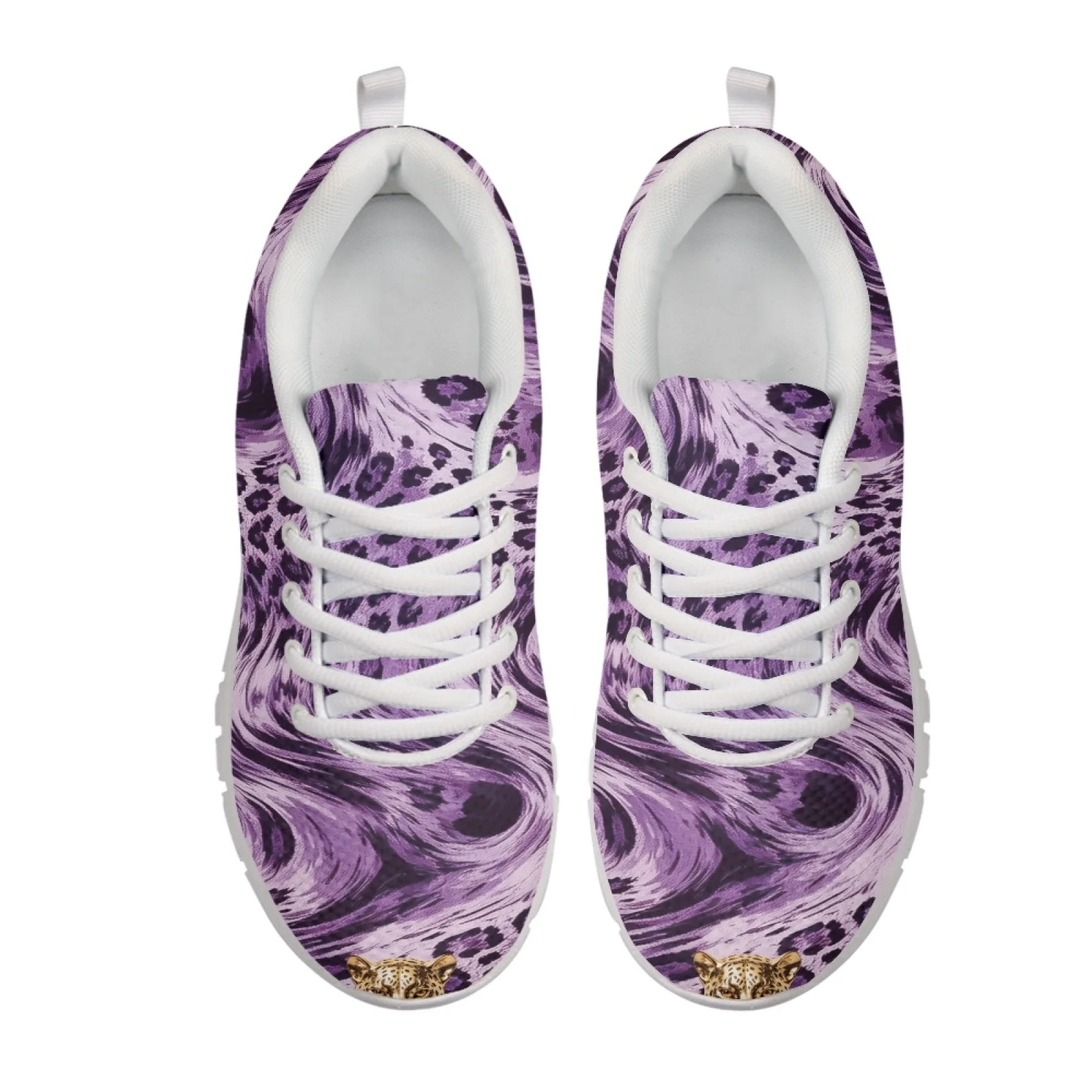 Coloranimal Leopard Lace Up Walking Shoes for Women Mesh & EVA Sole Women Running Walking Shoes for Hunting