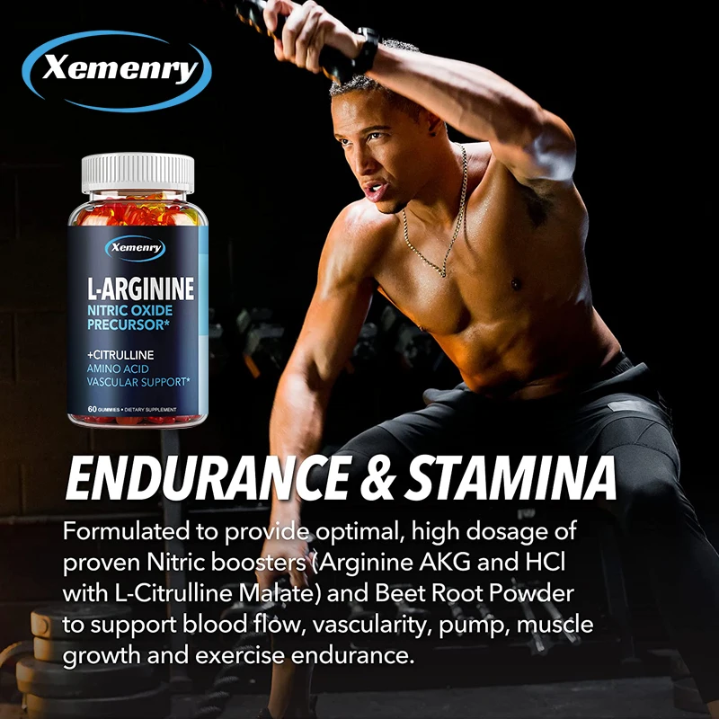 L-Arginine Supplement - Boosts Energy and Endurance, Improves Muscle Mass and Athletic Performance