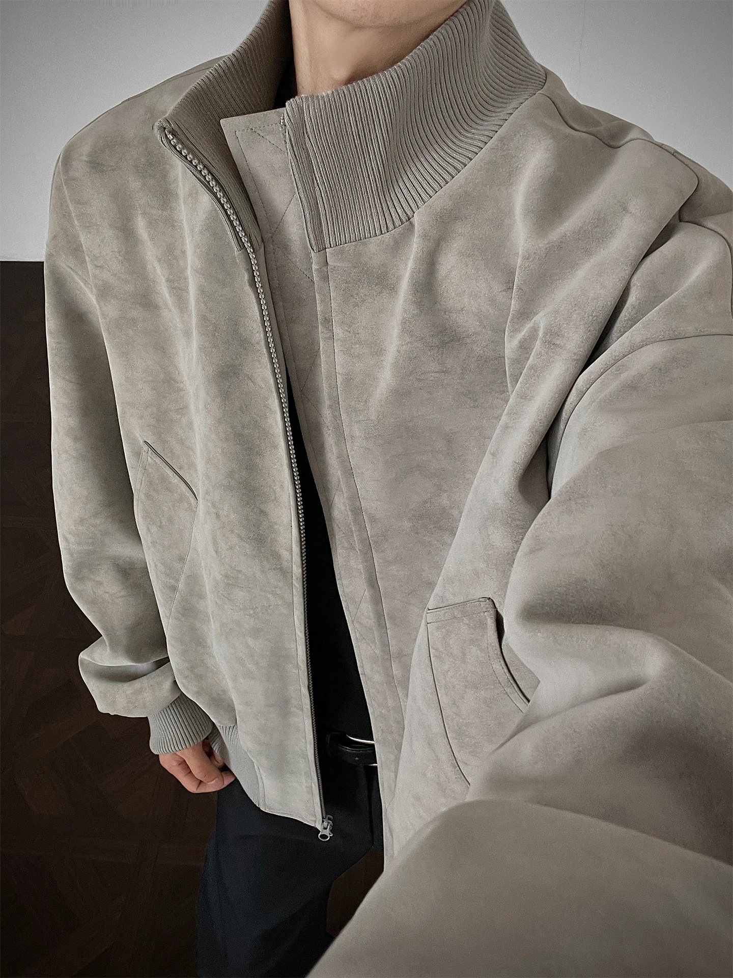 

Мужская куртка из искусственной кожи с воротником-стойкой, весна 2026, американская спецодежда, бейсбольная одежда, верхняя одежда, свободная посадка